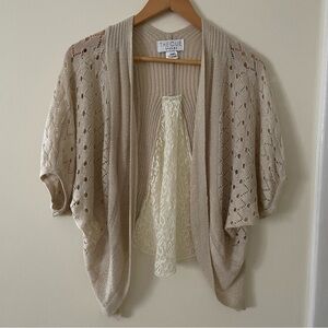 THE CUE 💛 Women's Tan Open-Front Cardigan